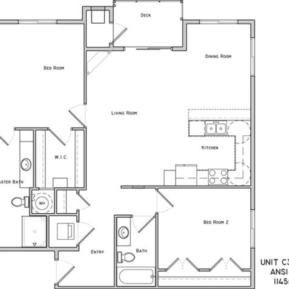 Thumbnail 2 of 13 Howden two bedroom two bathroom floor plan at The Flats at 84