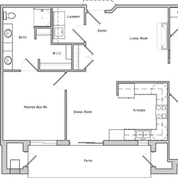 Thumbnail 2 of 2 Leads I two bedroom two bathroom floor plan at The Flats at 84