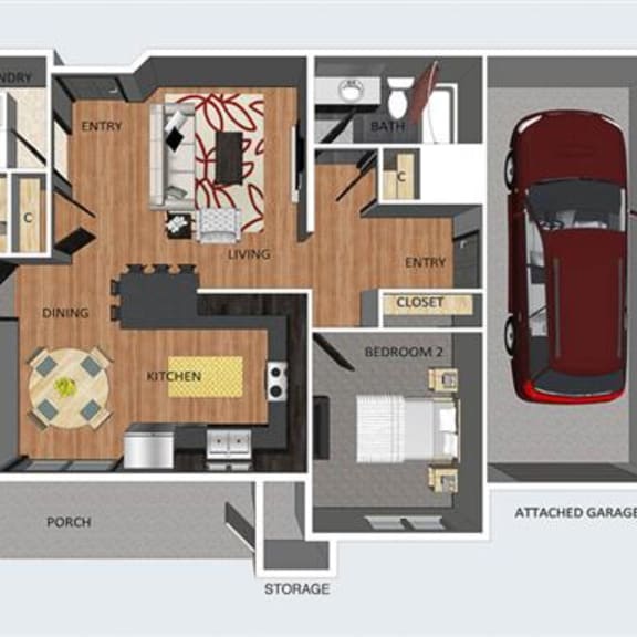 Thumbnail 1 of 2 Leads I two bedroom two bathroom floor plan at The Flats at 84