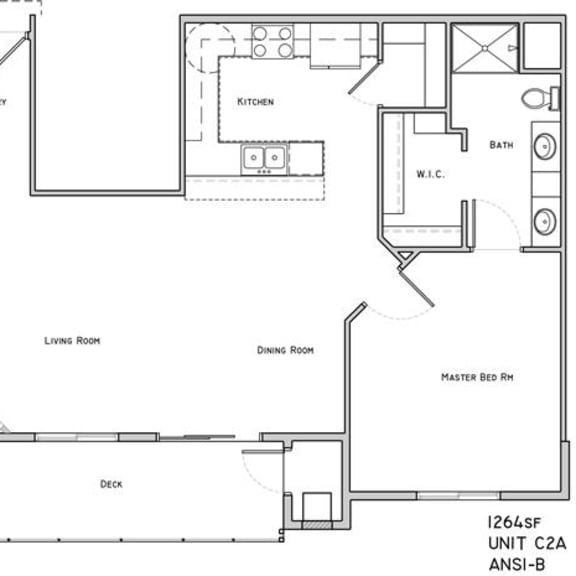 Thumbnail 2 of 2 Notting Hill two bedroom two bathroom floor plan at The Flats at 84