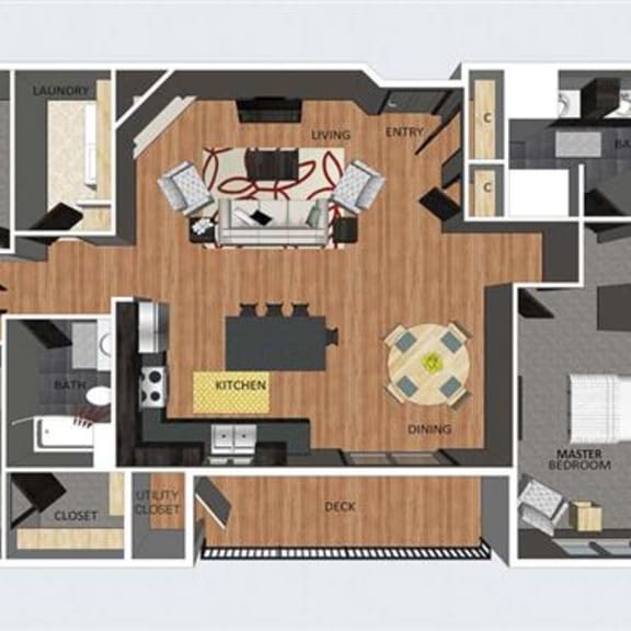 Thumbnail 1 of 14 Westminster three bedroom two bathroom floor plan at The Flats at 84