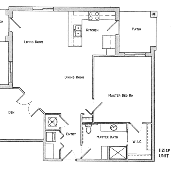 Thumbnail 2 of 2 Carter one bedroom one bathroom floor plan at Villas of Omaha at Butler Ridge