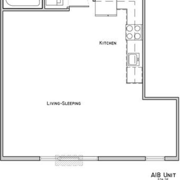 Thumbnail 2 of 2 Dewey studio floor plan at Villas of Omaha at Butler Ridge