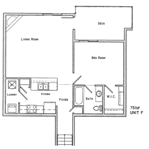 Thumbnail 2 of 2 Florence one bedroom one bathroom floor plan at Villas of Omaha at Butler Ridge
