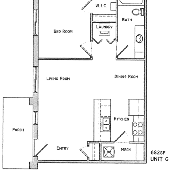 Thumbnail 2 of 2 Gallagher one bedroom one bathroom floor plan at Villas of Omaha at Butler Ridge