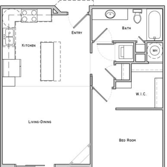 Thumbnail 2 of 19 Seymour one bedroom one bathroom floor plan at Villas of Omaha at Butler Ridge