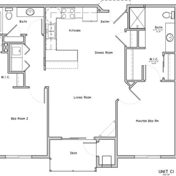 Thumbnail 2 of 15 Sterling two bedroom two bathroom floor plan at Villas of Omaha at Butler Ridge
