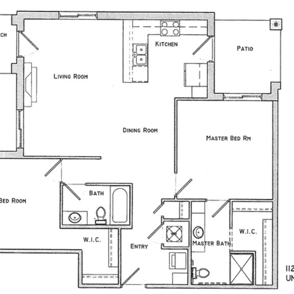 Thumbnail 2 of 2 Turner two bedroom two bathroom floor plan at Villas of Omaha at Butler Ridge