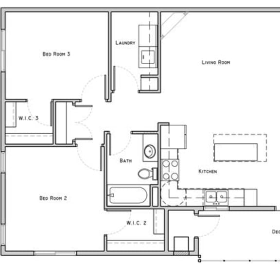 Thumbnail 2 of 2 Westwood three bedroom two bathroom floor plan at Villas of Omaha at Butler Ridge