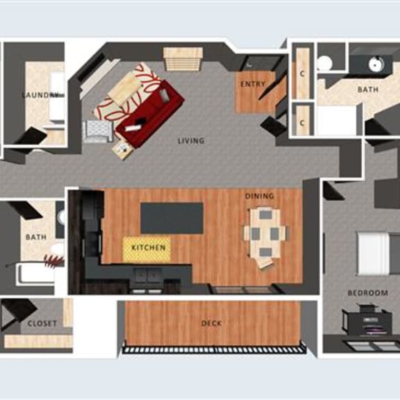 Thumbnail 1 of 2 Westwood three bedroom two bathroom floor plan at Villas of Omaha at Butler Ridge