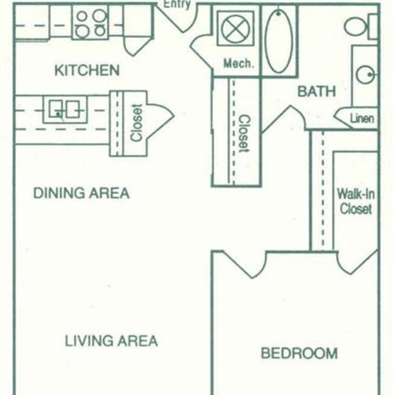 Thumbnail 1 of 20 Imperial one bedroom one bathroom floorplan at Pine Lake Heights Apartments