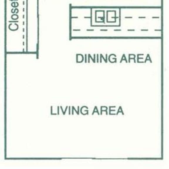 Thumbnail 1 of 13 Shelby studio one bathroom floorplan at Pine Lake Heights Apartments