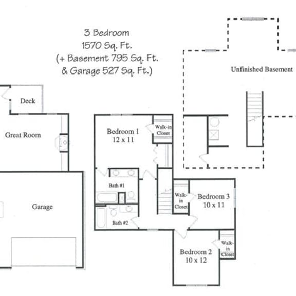 Thumbnail 1 of 26 The Ponderosa three bedroom two bathroom apartment at Cascade Pines Duplex homes
