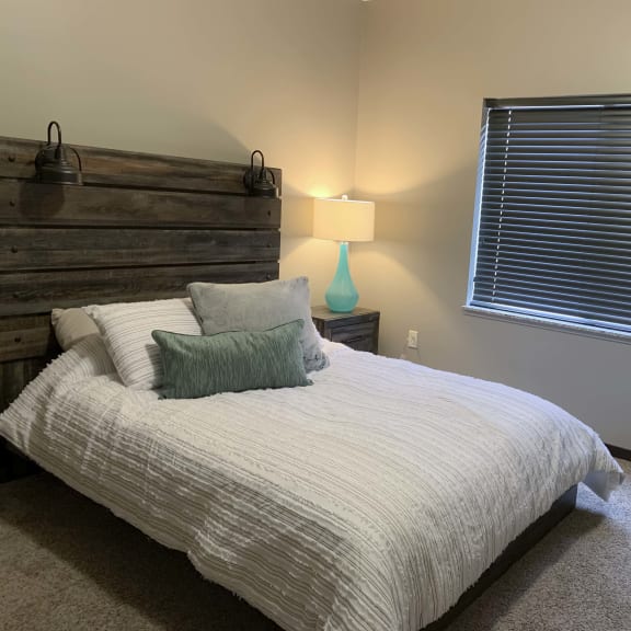 Thumbnail 8 of 19 Spacious bedroom in a Harper three bedroom floor plan apartment at North Point Villas in Lincoln Ne