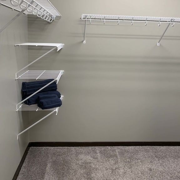 Thumbnail 19 of 19 Large closet in the master bedroom Kin a Harper two bedroom floor plan apartment at North Point Villas in Lincoln Ne
