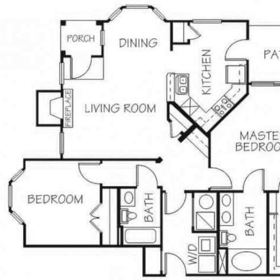 Thumbnail 1 of 20 Citrine two bedroom two bathroom floorplan at Stone Ridge Estates