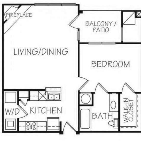Thumbnail 1 of 12 Garnet one bedroom one bathroom floorplan at Stone Ridge Estates