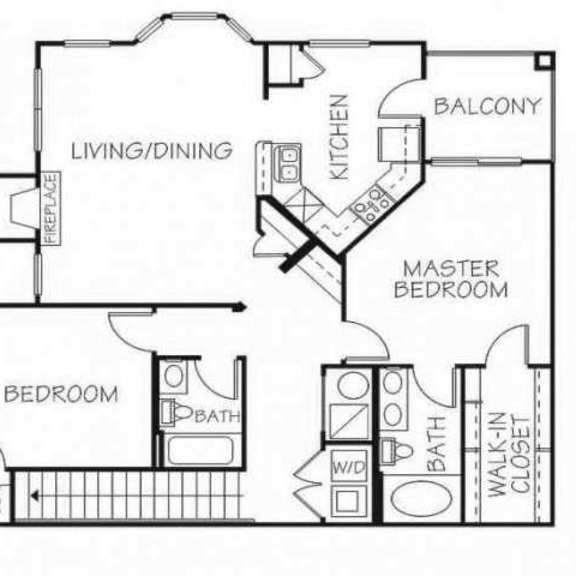 Thumbnail 1 of 21 Onyx two bedroom two bathroom floorplan at Stone Ridge Estates