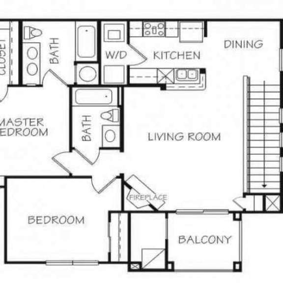 Thumbnail 1 of 20 Sapphire two bedroom two bathroom floorplan at Stone Ridge Estates