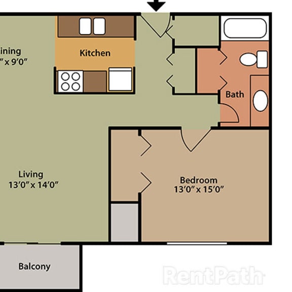 Thumbnail 2 of 2 1 Bed 1 Bath West Phase at Candlewyck Apartments, Kalamazoo