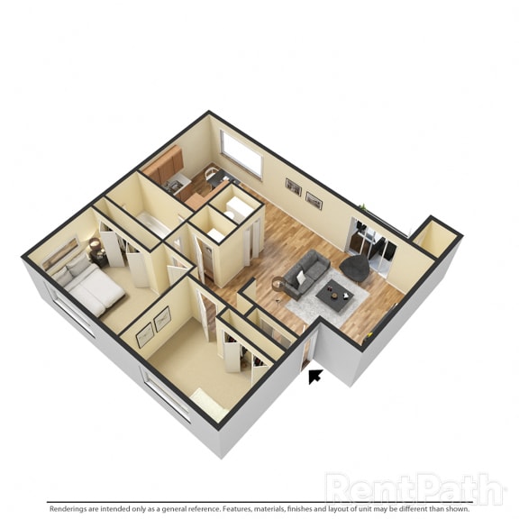 Thumbnail 1 of 2 Two Bedroom Floor Plan Available at Hamilton Square Apartments, Indiana