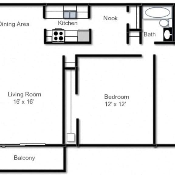 Thumbnail 2 of 2 Lodge 2BR Den at The Lodge Apartments, Indiana