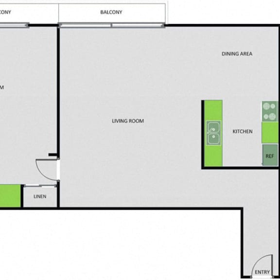 Thumbnail 3 of 4 1 Bed Floor Plan at Parkview Terrace Apartments, Sherman Oaks, CA, 91423