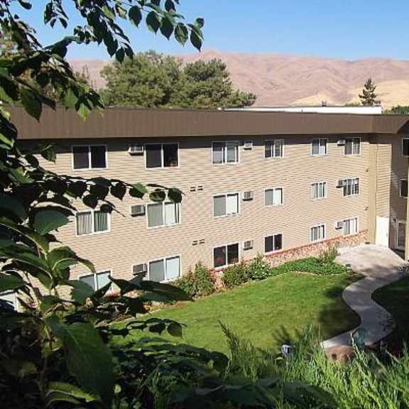 looking down to apartment building