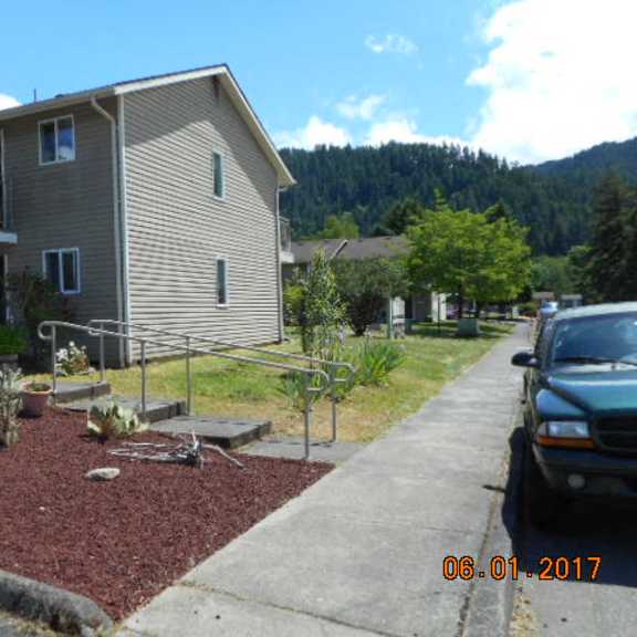 stairs into property