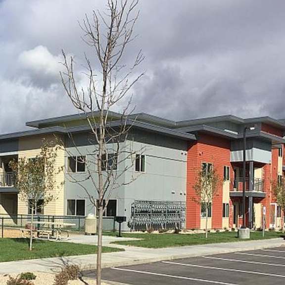 view of playground and building