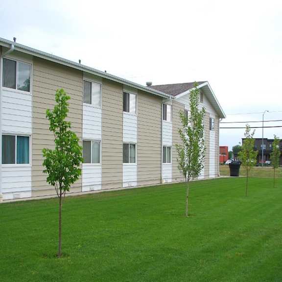 lawn behind building