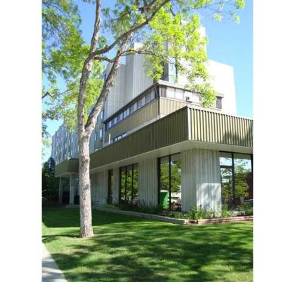 building with tree