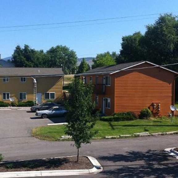 parking lot and buildings