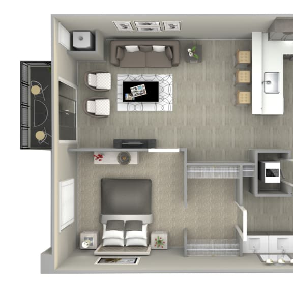 Thumbnail 2 of 3 Nicollet floor plan-The Preserve at Normandale Lake luxury apartments in Bloomington, MN