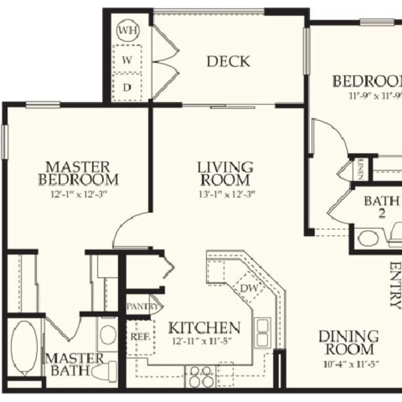 Thumbnail 2 of 2 2 bed 2 bath B1 Floor Plan at Monarch at Dos Vientos, Newbury Park, 91320