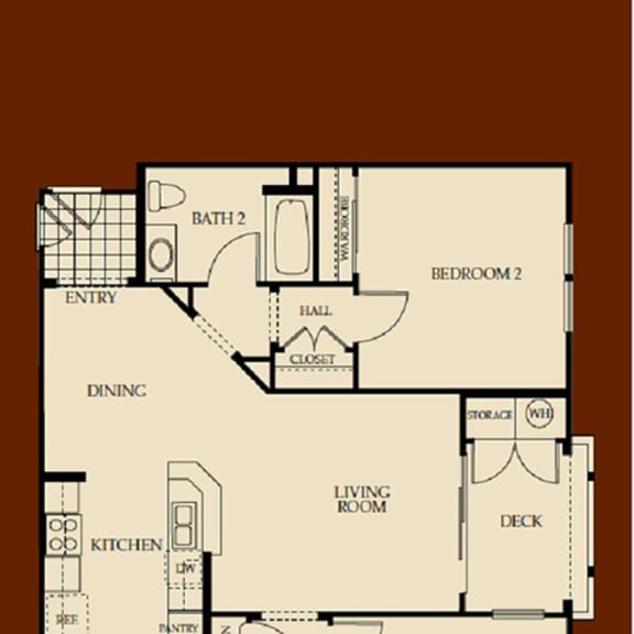 Thumbnail 1 of 2 Two Bedroom  Floor Plan at Sonoma at Porter Ranch, California, 91326