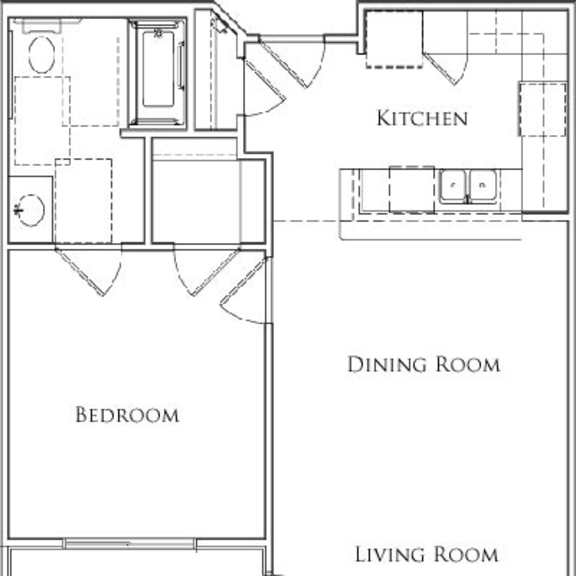 Thumbnail 2 of 2 Unit1B Floor Plan at Tesoro Senior Apartments, California