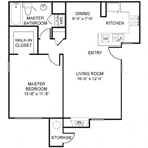 Thumbnail 2 of 2 Plan B - One Bedroom  at Laguna Gardens Apts., California, 92677