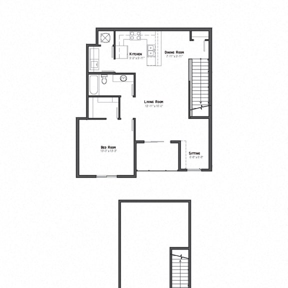 Thumbnail 3 of 21 Kings Canyon one bedroom floor plan at The Villas at Mahoney Park