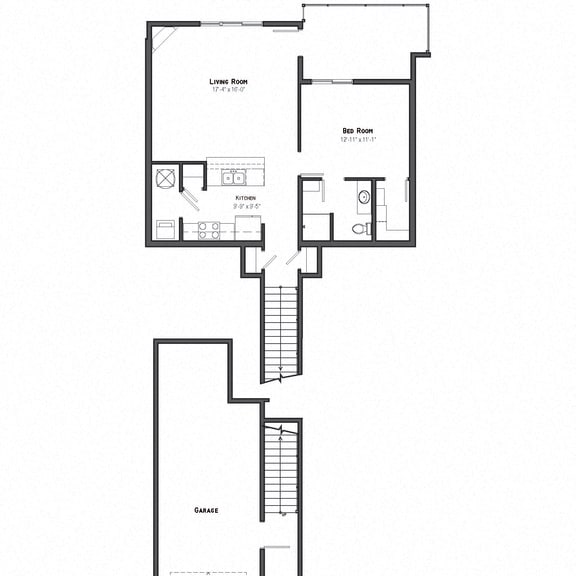 Thumbnail 3 of 8 Glacier one bedroom floor plan at The Villas at Mahoney Park