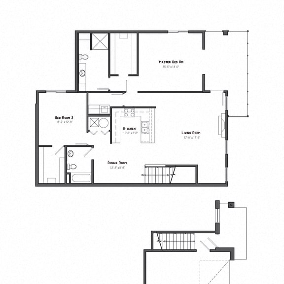 Thumbnail 3 of 3 Olympic two bedroom floor plan at The Villas at Mahoney Park