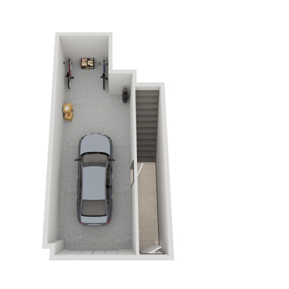 Thumbnail 2 of 8 Glacier one bedroom 3D floor plan at The Villas at Mahoney Park - first floor