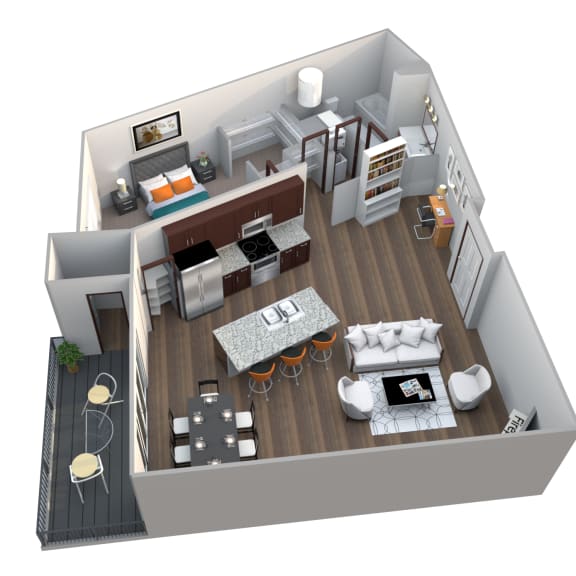 Thumbnail 1 of 2 Rose B6B floor plan at 360 at Jordan West best new apartments West Des Moines IA 50266