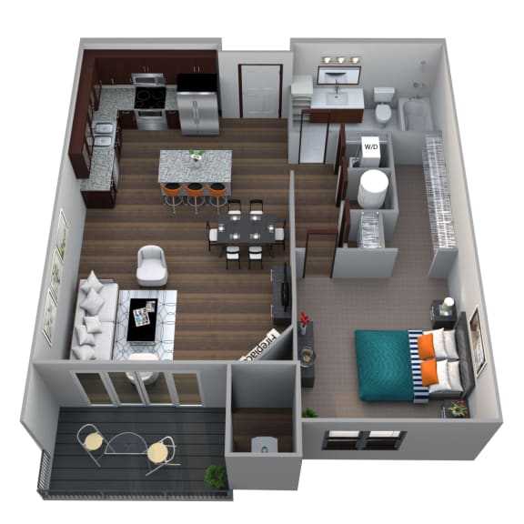 Thumbnail 1 of 2 Cove B2 floor plan at 360 at Jordan West best new apartments West Des Moines IA 50266