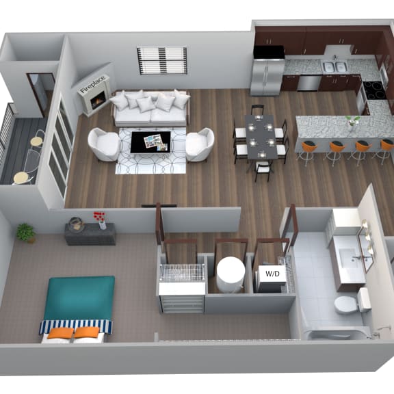 Thumbnail 1 of 2 Quail B3B floor plan at 360 at Jordan West best new apartments West Des Moines IA 50266