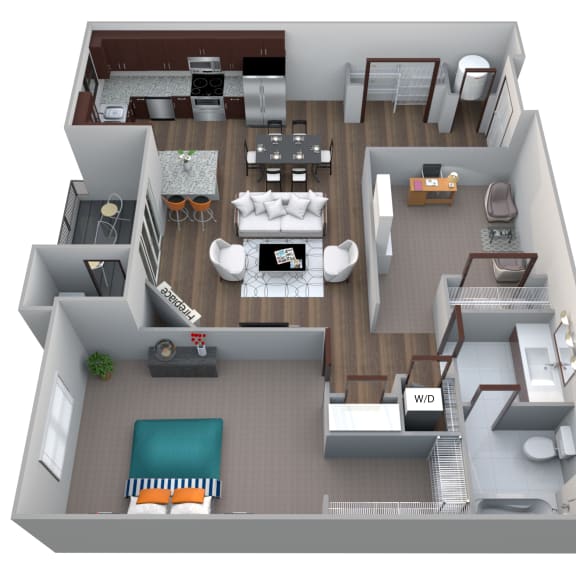 Thumbnail 1 of 2 Knolls with den B4 floor plan at 360 at Jordan West best new apartments West Des Moines IA 50266