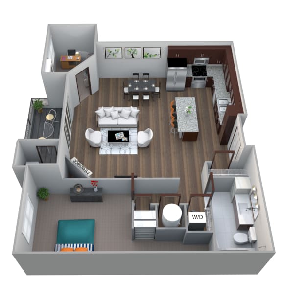 Thumbnail 1 of 2 Knolls with den B4S floor plan at 360 at Jordan West best new apartments West Des Moines IA 50266