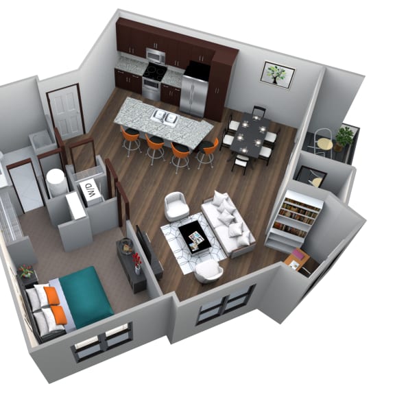 Thumbnail 1 of 2 Walnut B5B floor plan at 360 at Jordan West best new apartments West Des Moines IA 50266