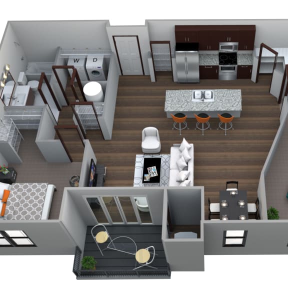 Thumbnail 1 of 2 Valley C4B floor plan at 360 at Jordan West best new apartments West Des Moines IA 50266