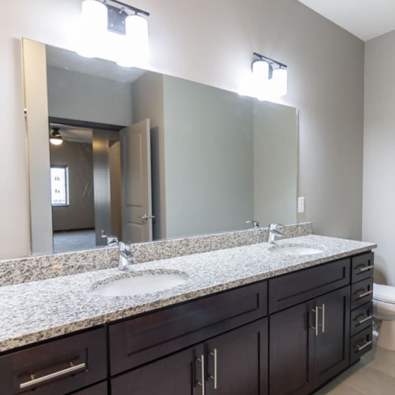 Thumbnail 17 of 18 Dual sink counter top in the bathroom at 360 at Jordan West